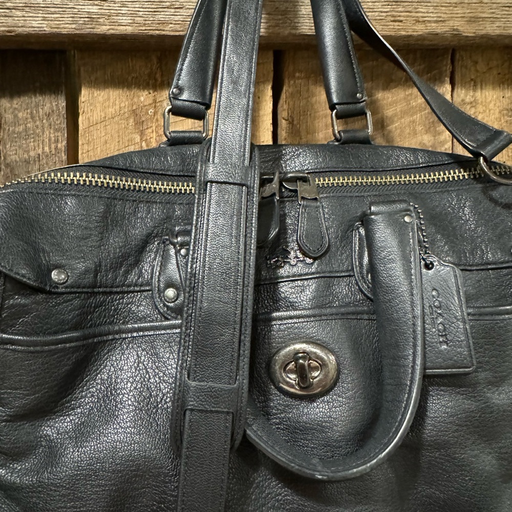 Black studded coach leather crossbody - Picture 8 of 11